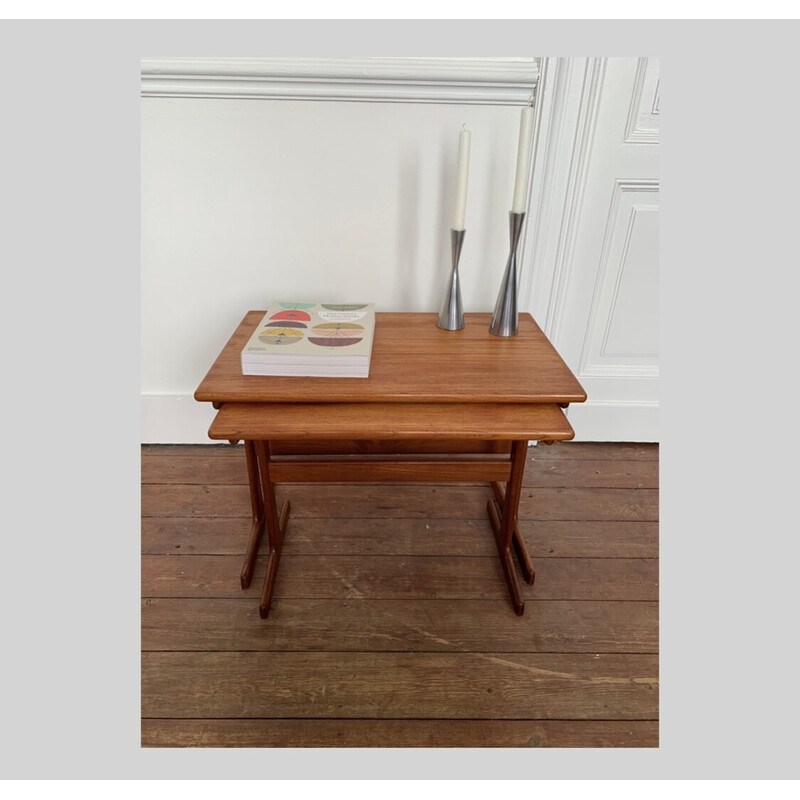 Vintage Danish teak nesting tables, 1950s-1960s