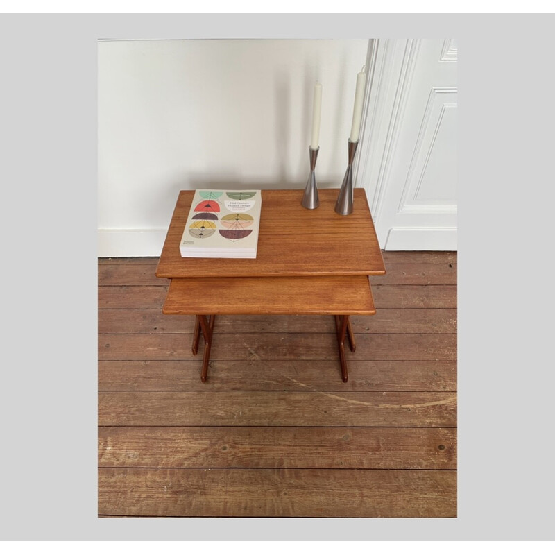 Vintage Danish teak nesting tables, 1950s-1960s