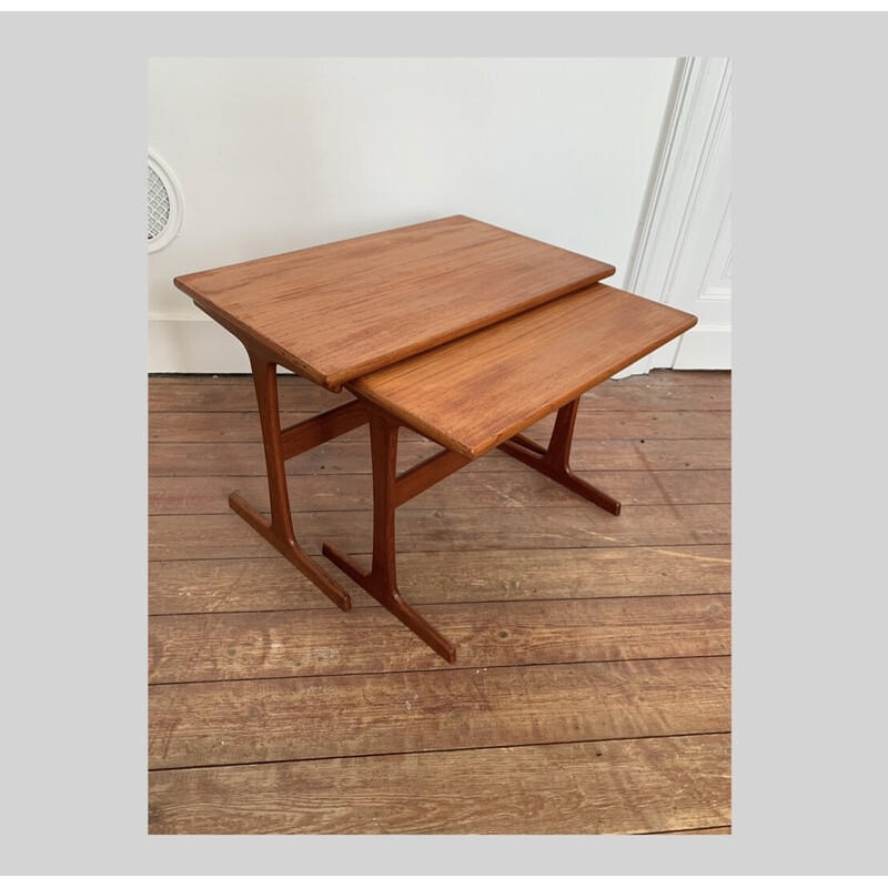 Vintage Danish teak nesting tables, 1950s-1960s