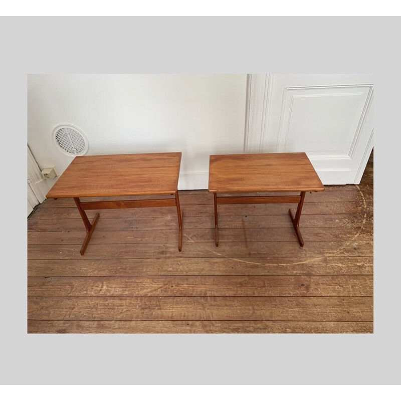 Vintage Danish teak nesting tables, 1950s-1960s