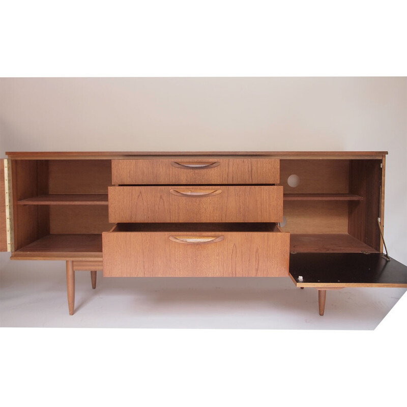 Vintage Scandinavian sideboard Austinesuite in honey teak, 1960s