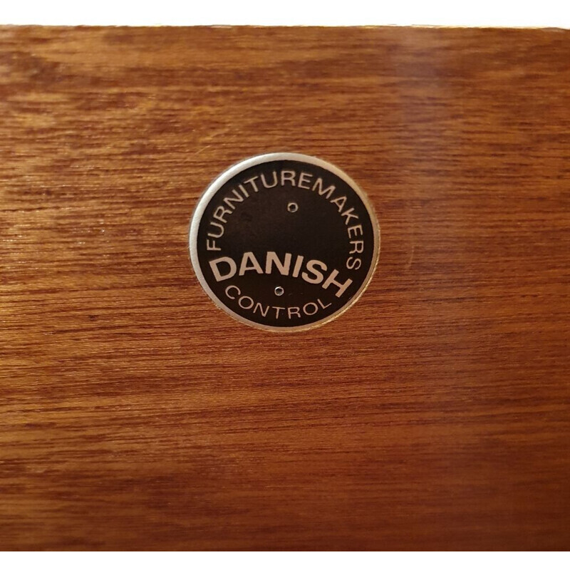 Vintage danese scandinavo in teak marrone miele enfilade, 1950-1960