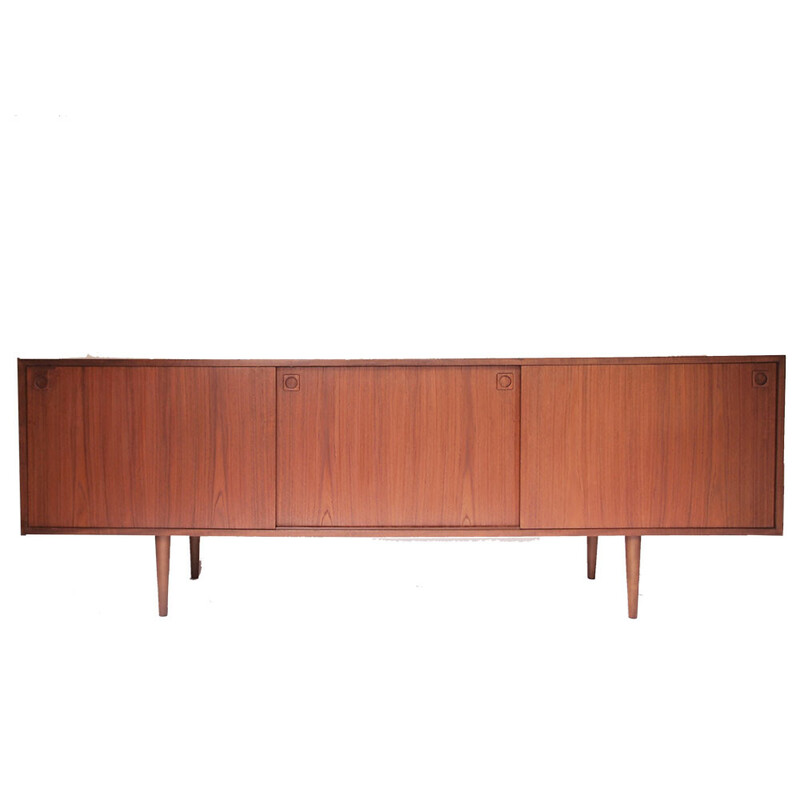 Vintage Danish Scandinavian sideboard in honey brown teak, 1950s-1960s