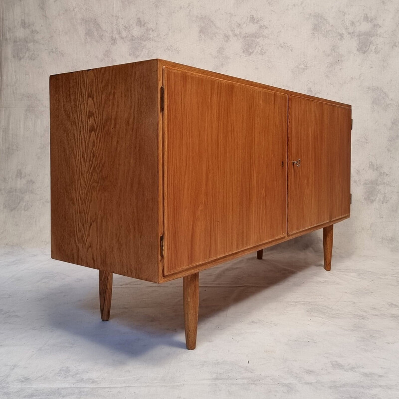 Credenza scandinava d'epoca in rovere di Carlo Jensen per Hundevad and Co, 1960