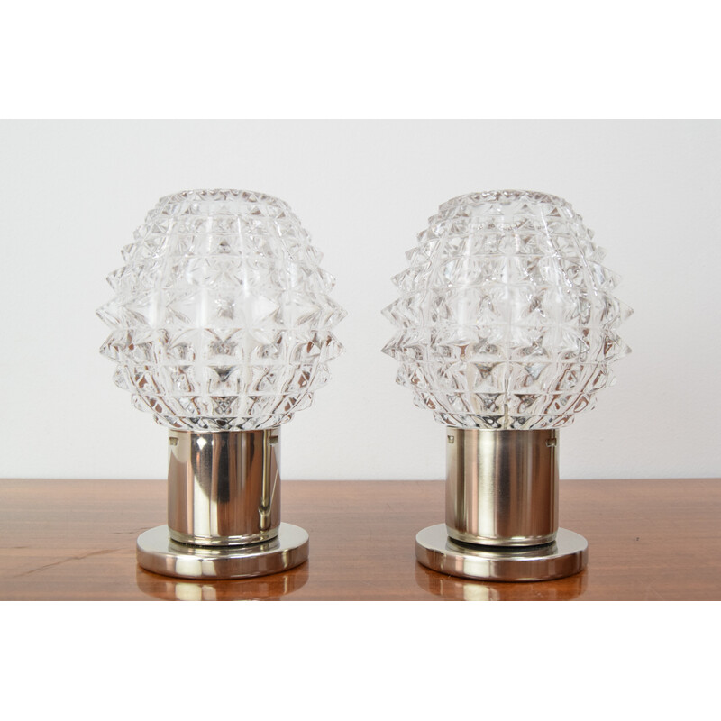 Pair of mid-century table lamps by Kamenicky Senov, Czechoslovakia 1960s