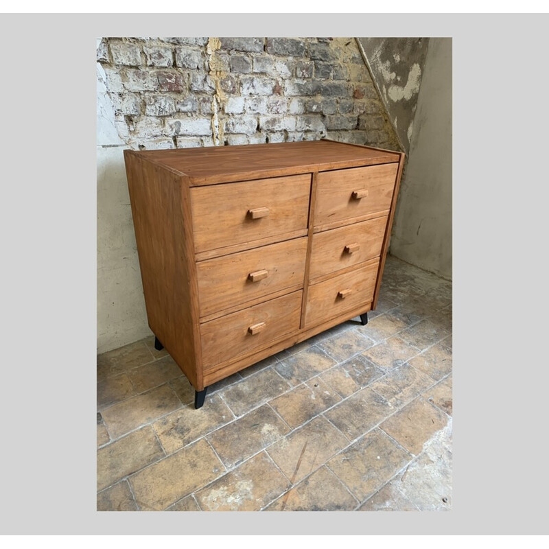 Vintage chest of drawers with metal legs