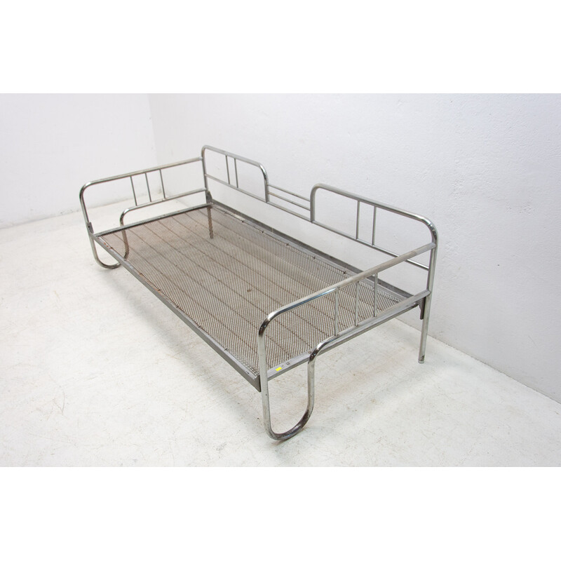 Mid century chromed tubular steel sofa Bauhaus by Hynek Gottwald, 1930s