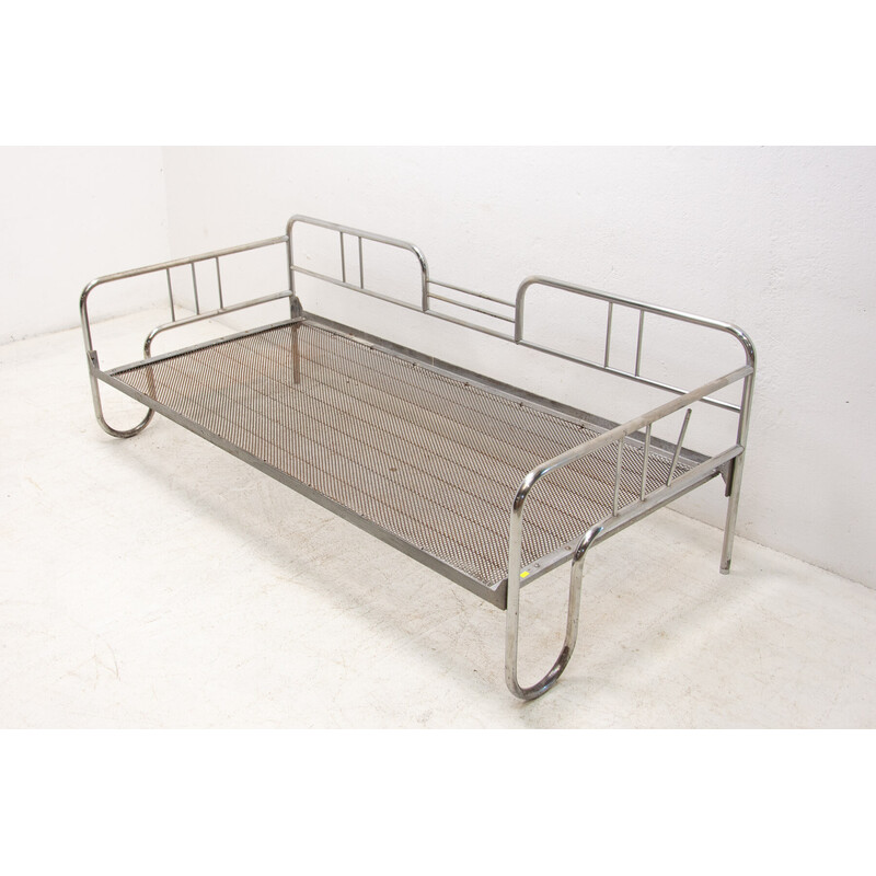 Mid century chromed tubular steel sofa Bauhaus by Hynek Gottwald, 1930s