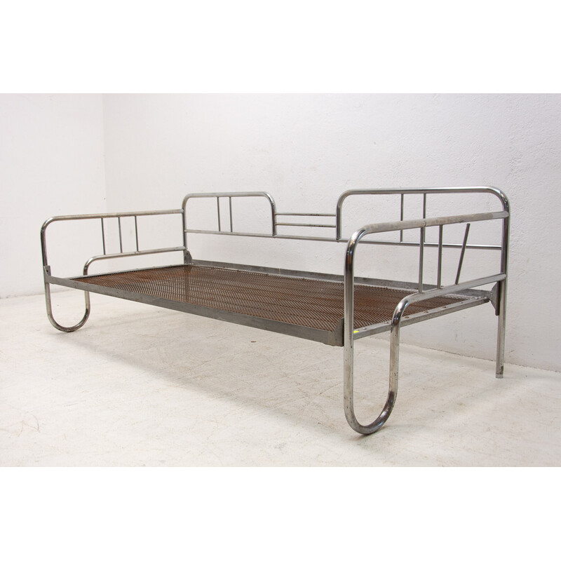 Vintage Bauhaus-Sofa aus verchromtem Stahlrohr von Hynek Gottwald, 1930