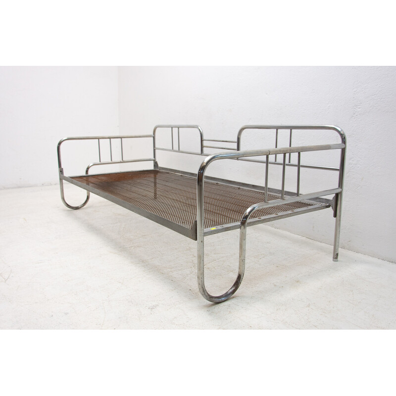 Mid century chromed tubular steel sofa Bauhaus by Hynek Gottwald, 1930s