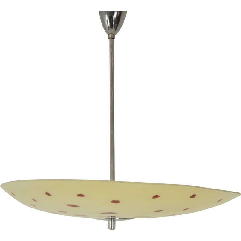 Mid-century glass pendant lamp by Napako, Czechoslovakia 1960s