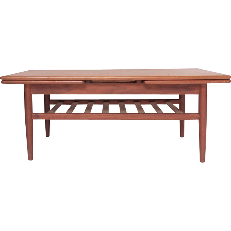 Scandinavian vintage coffee table with 2 extensions, 1950-1960