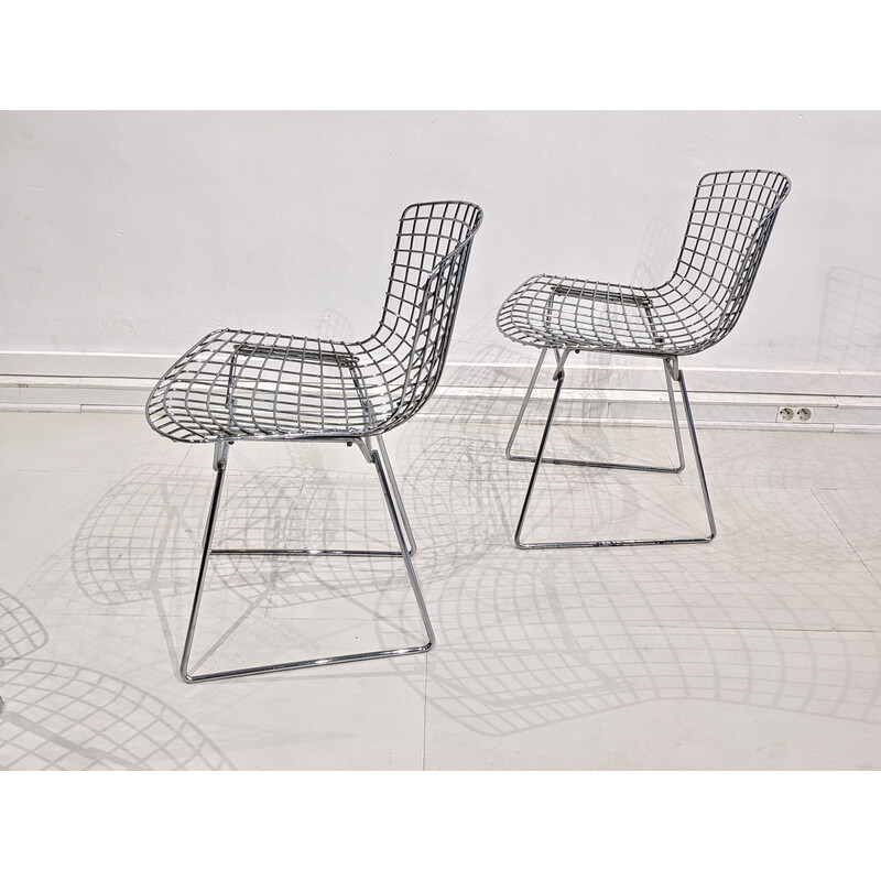 Set van 4 vintage chroomstalen stoelen van Harry Bertoia voor Knoll, 1970