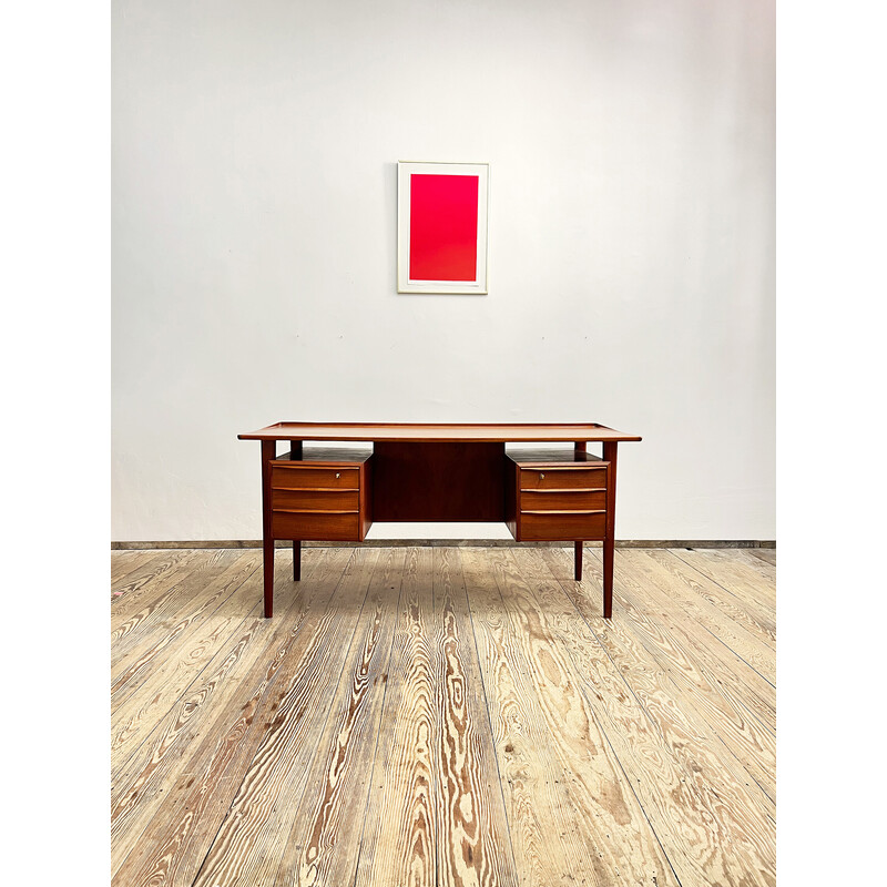 Mid-century teak Danish desk by Peter Løvig Nielsen for Hedensted, 1960s