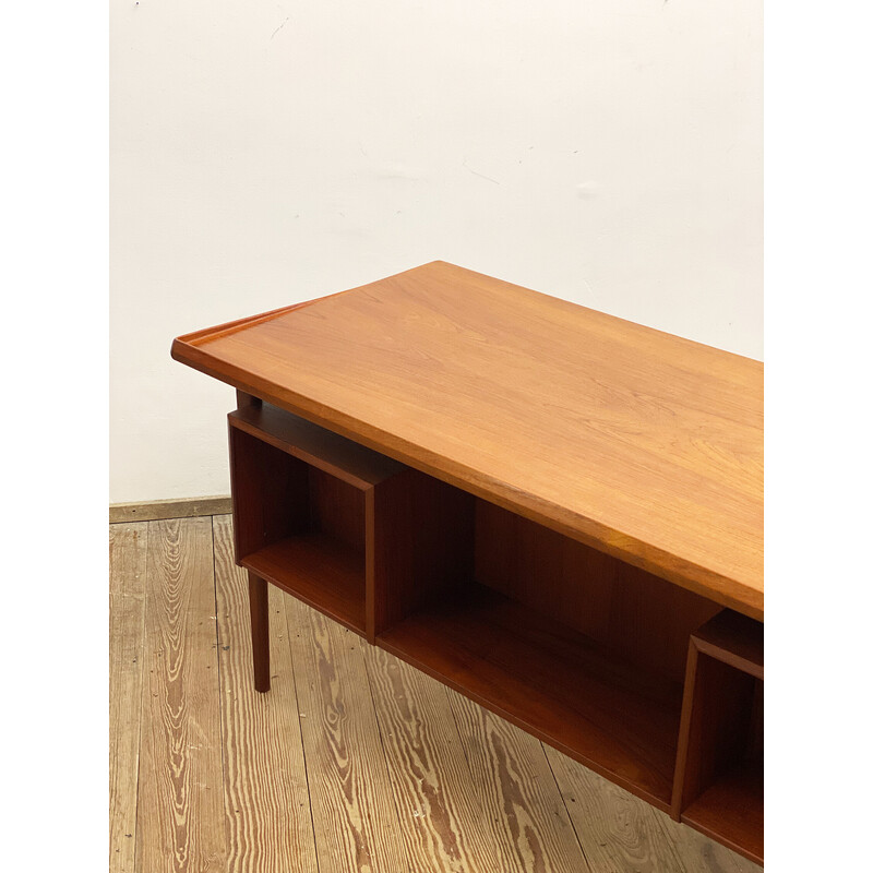 Mid-century teak Danish desk by Peter Løvig Nielsen for Hedensted, 1960s