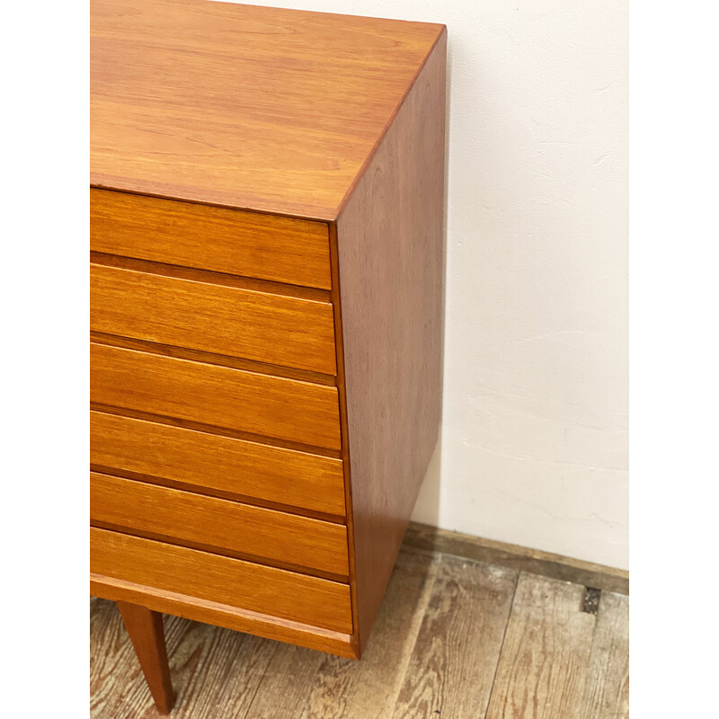 Credenza scandinava vintage in teak di Henry Rosengren Hansen per Møbelindustri, Danimarca 1950