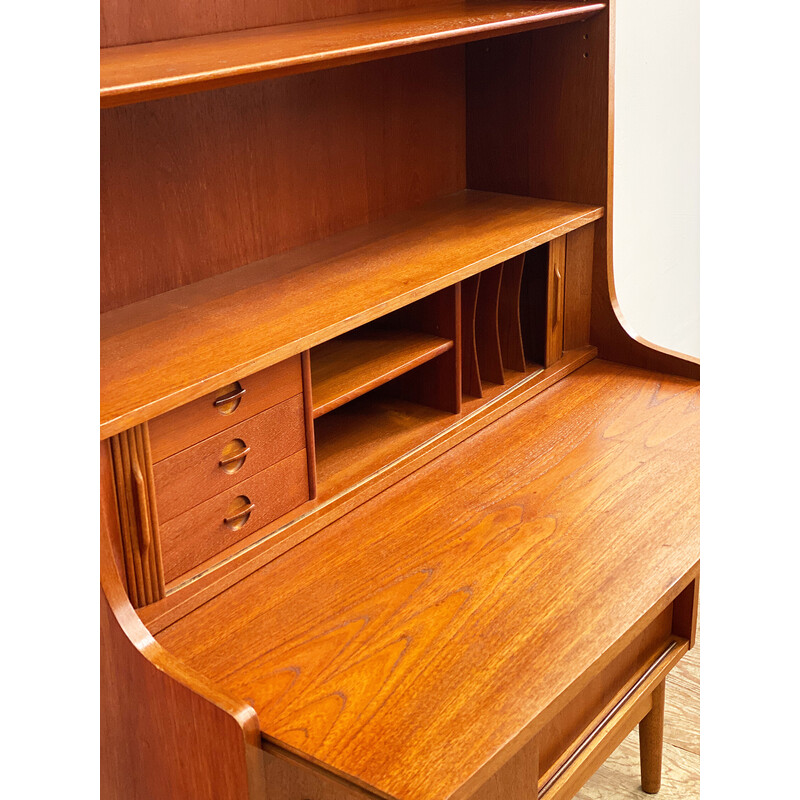 Scandinavian mid century teak secretary by Johannes Sorth for Bornholm Møbelfabrik, Denmark 1960s