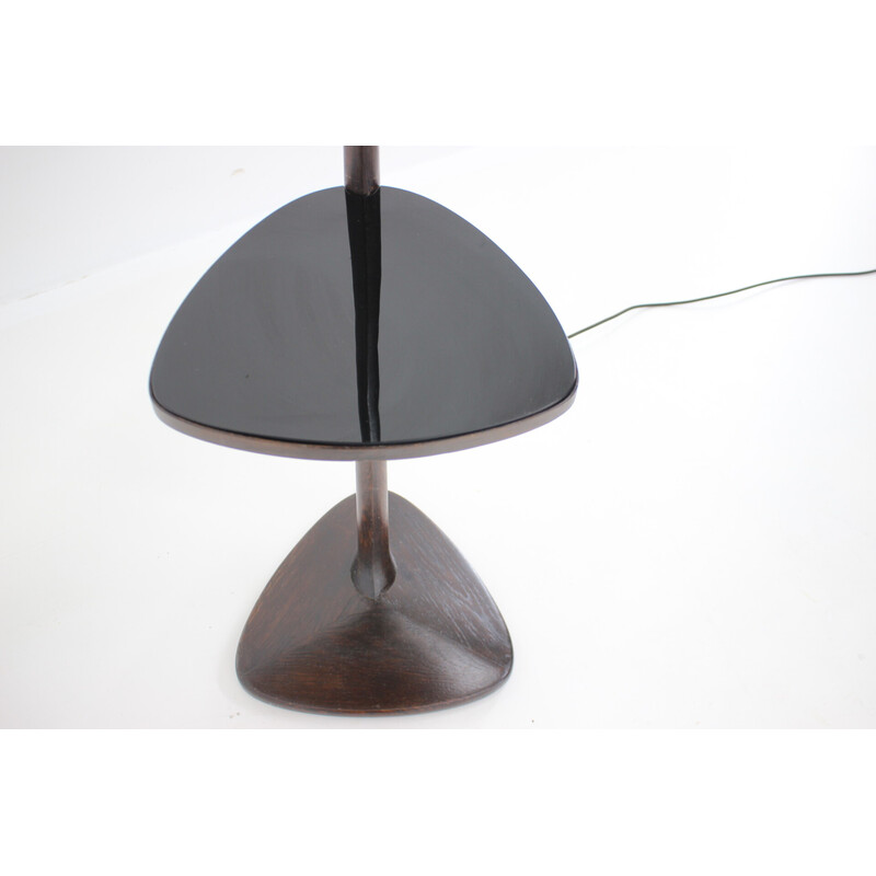 Vintage oakwood floor lamp by Vaclav Rada, Czechoslovakia 1940s