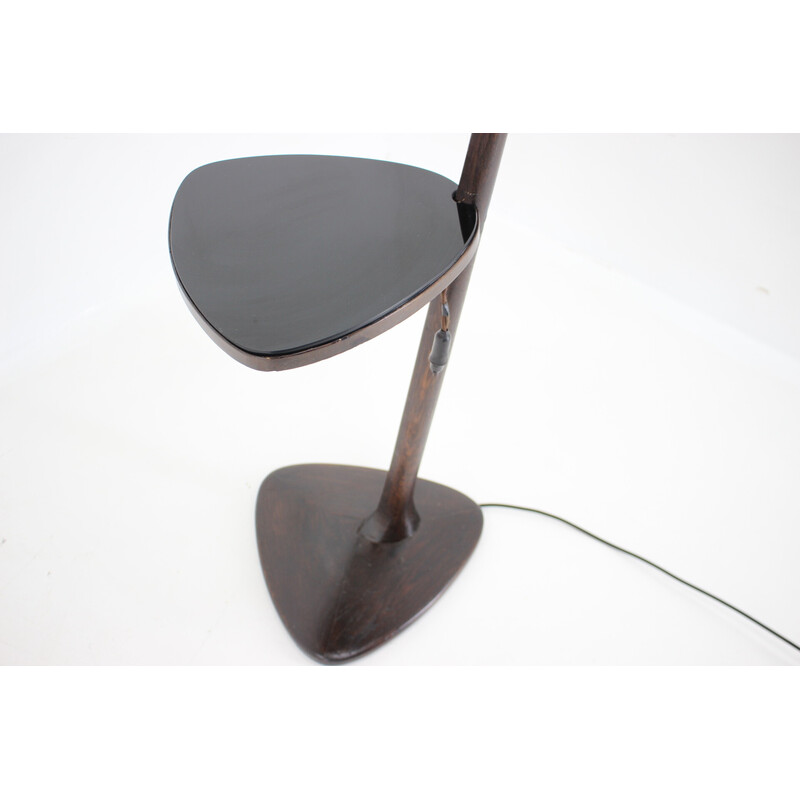 Vintage oakwood floor lamp by Vaclav Rada, Czechoslovakia 1940s