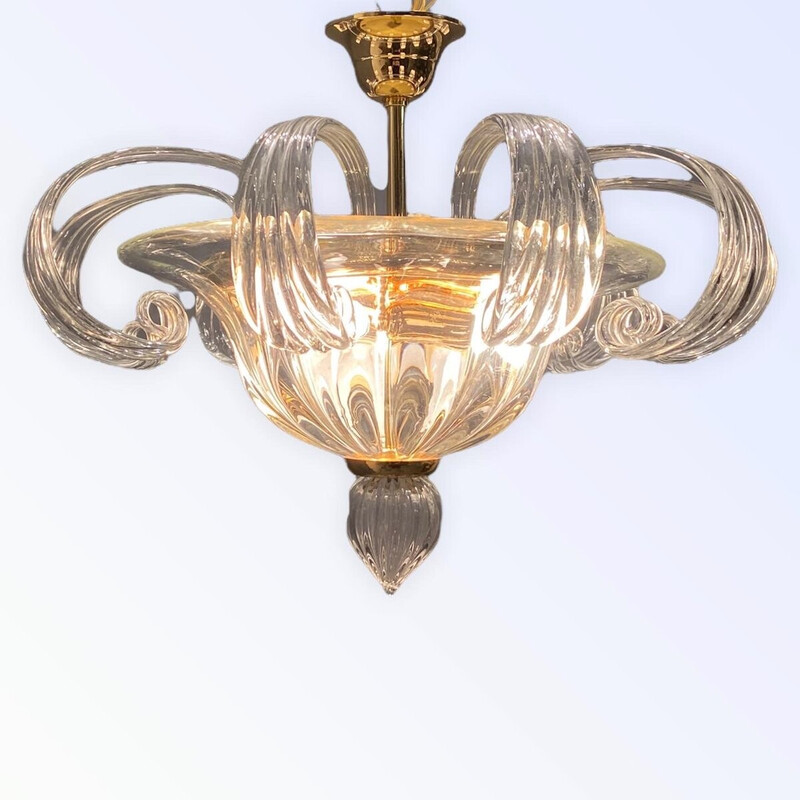 Vintage Italiaanse plafondlamp in Murano glas