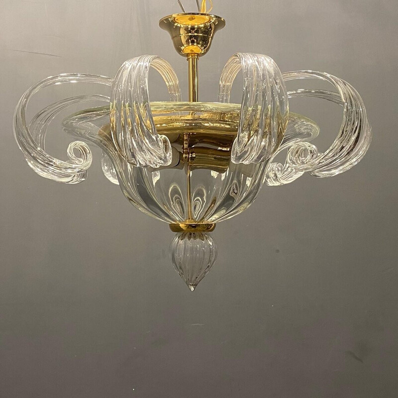 Vintage Italiaanse plafondlamp in Murano glas