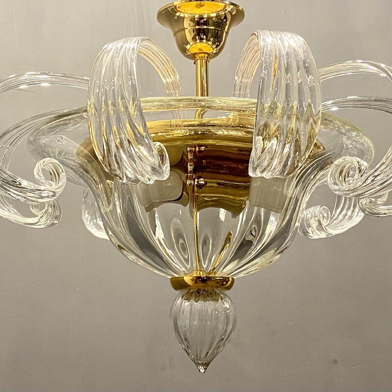 Vintage Italiaanse plafondlamp in Murano glas