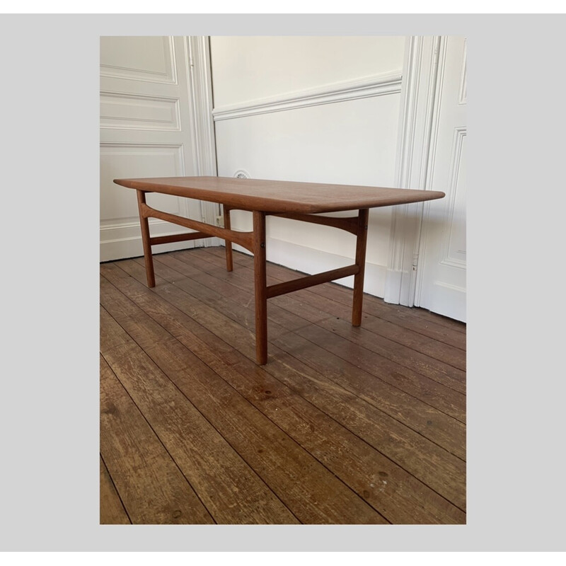 Mesa de centro de teca vintage de Andreas Hansen para Arrebo Mobler, Dinamarca 1960