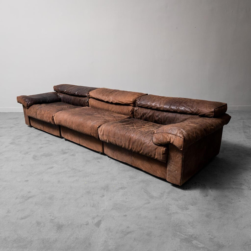 Modulares Vintage-Sofa Erasmo aus Leder von Afra Scarpa für B and B, 1970