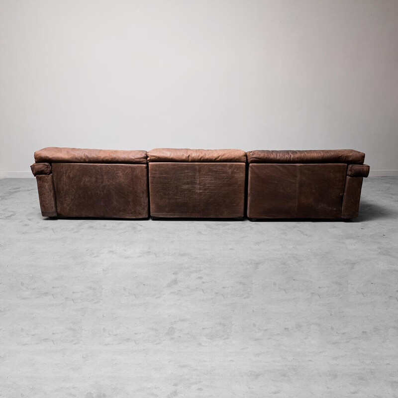 Vintage Erasmo modulaire lederen sofa door Afra Scarpa voor B en B, 1970