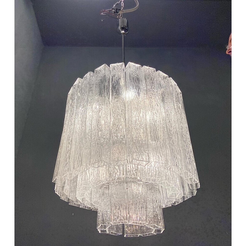 Vintage Murano glass chandelier by Venini Paolo, 1970s