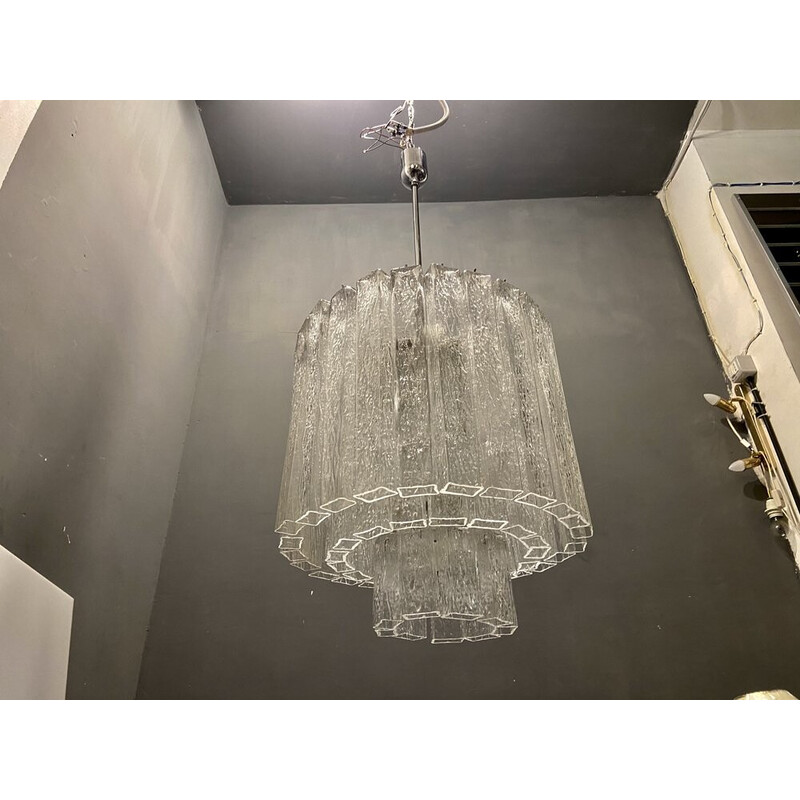 Lampadario vintage in vetro di Murano di Venini Paolo, anni '70