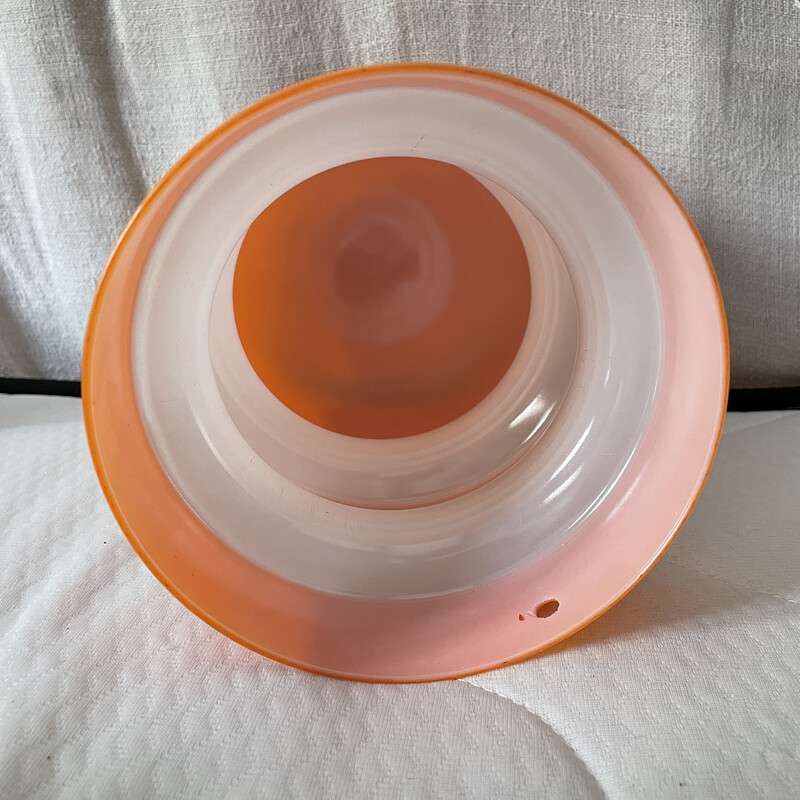 Vintage opaline en aluminium lamp, 1970