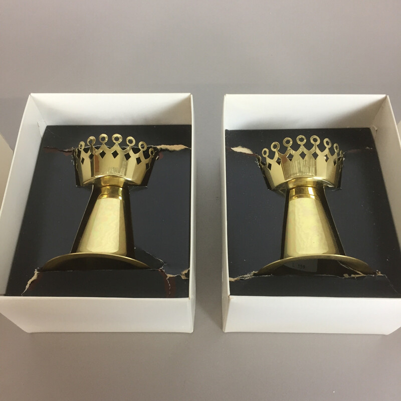 Pair of vintage brass candle holders by Hans Agne JAKOBSSON for Hans Agne Jakobsson A.B, Switzerland 1960