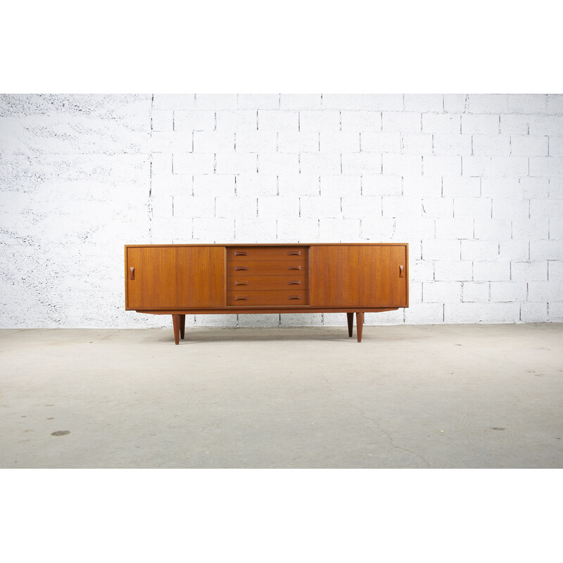 Credenza scandinava vintage in teak di Clausen and Son, Danimarca 1960