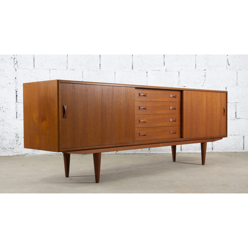 Vintage Scandinavian teak sideboard by Clausen and Son, Denmark 1960