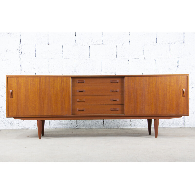 Vintage Scandinavian teak sideboard by Clausen and Son, Denmark 1960