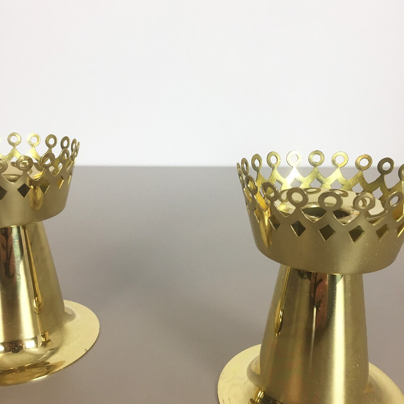Pair of vintage brass candle holders by Hans Agne JAKOBSSON for Hans Agne Jakobsson A.B, Switzerland 1960