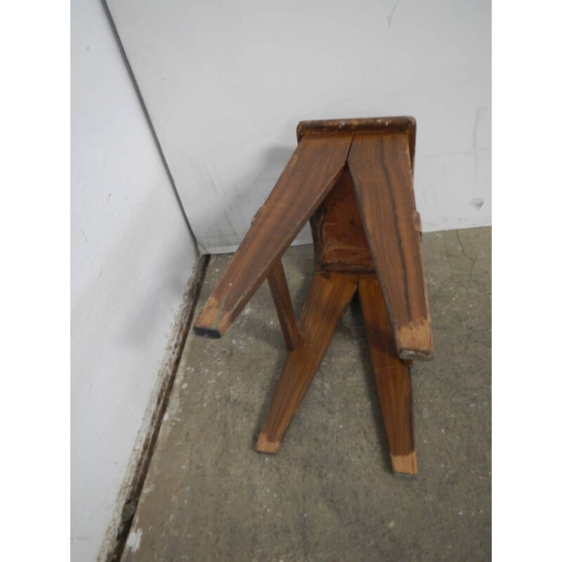 Vintage stool in fir wood