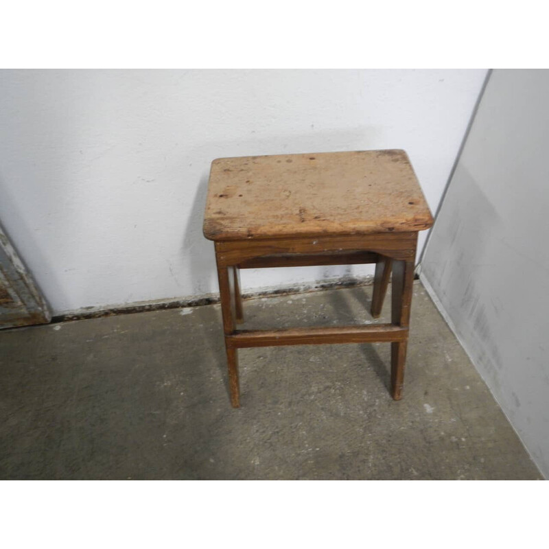 Vintage stool in fir wood