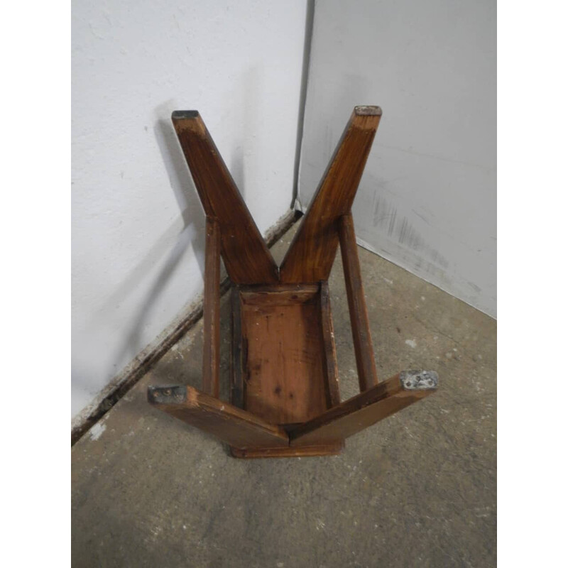 Vintage-Hocker aus Tannenholz