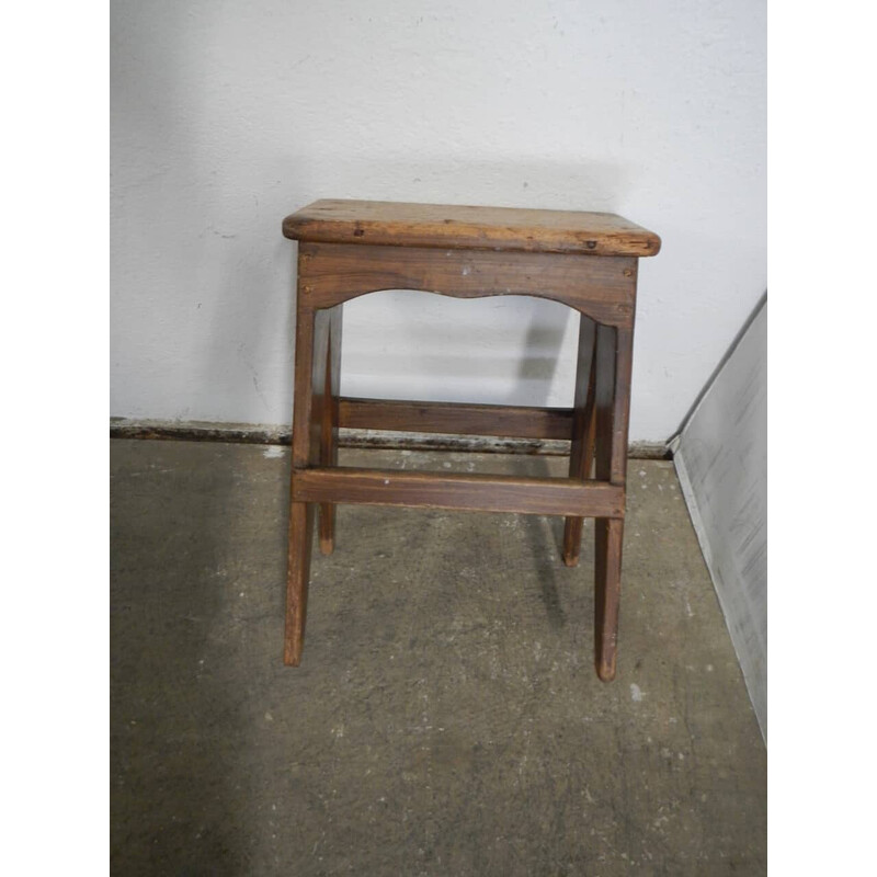 Tabouret vintage en bois de sapin