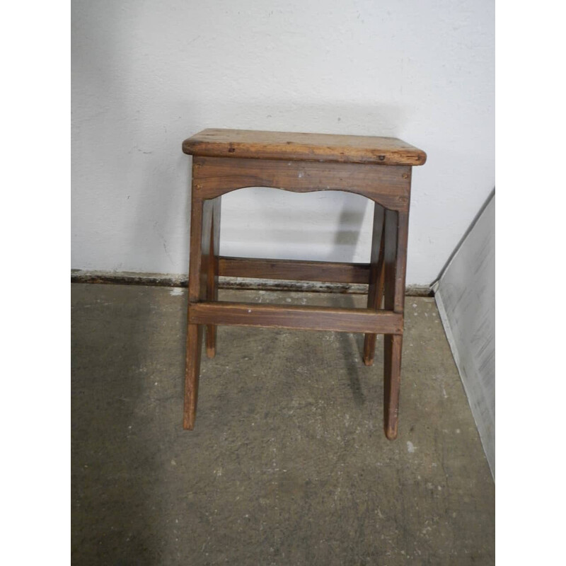 Vintage stool in fir wood