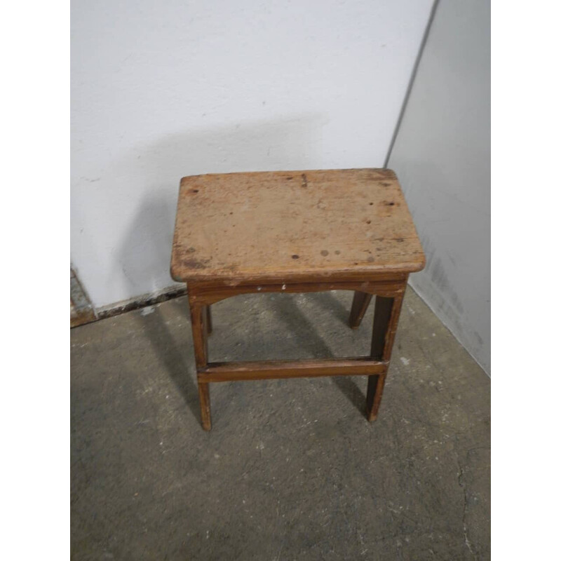 Vintage stool in fir wood