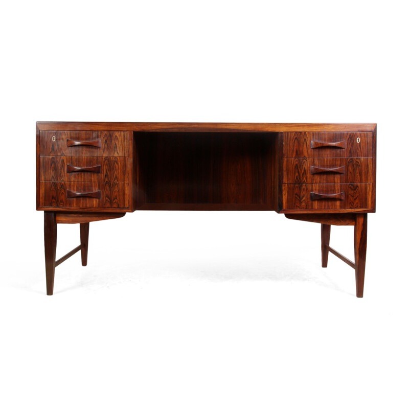 Danish brown rosewood desk - 1960s