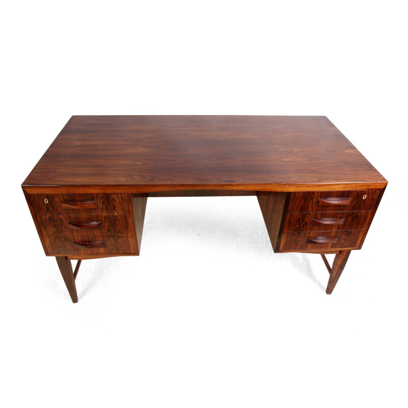 Danish brown rosewood desk - 1960s