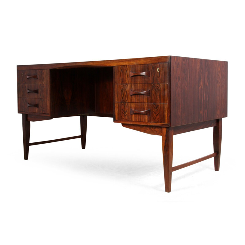 Danish brown rosewood desk - 1960s