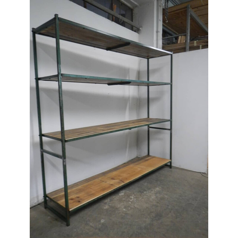 Industrial vintage shelf in fir wood and iron