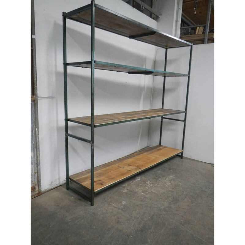 Industrial vintage shelf in fir wood and iron