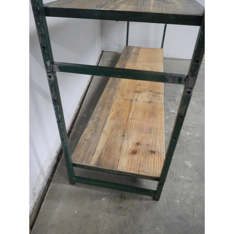 Industrial vintage shelf in fir wood and iron