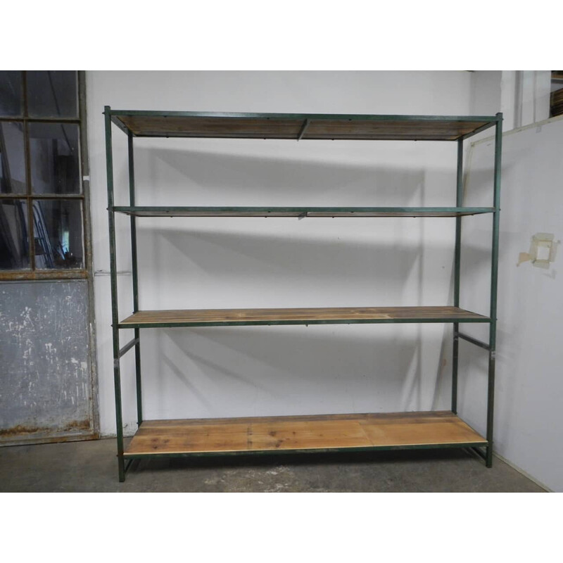 Industrial vintage shelf in fir wood and iron